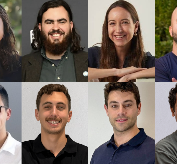 Collage de fotos faciales de 8 personas